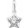Sterling Silver 3 mm Round April Youth Star Birthstone Pendant - Siddiqui Jewelers