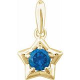 14K Yellow 3 mm Round December Youth Star Birthstone Pendant - Siddiqui Jewelers