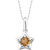 Sterling Silver 3 mm Round November Youth Star Birthstone 15" Necklace - Siddiqui Jewelers