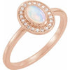 14K Rose Opal & .08 CTW Diamond Halo-Style Ring - Siddiqui Jewelers