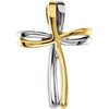 14K Yellow/White 27x169 mm Cross Pendant - Siddiqui Jewelers