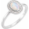 14K White Rainbow Moonstone & 1/10 CTW Diamond Halo-Style Ring - Siddiqui Jewelers