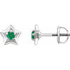 Sterling Silver 3 mm Round May Youth Star Birthstone Earrings - Siddiqui Jewelers