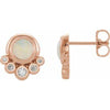14K Rose Opal & 1/8 CTW Diamond Earrings - Siddiqui Jewelers