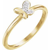 14K Yellow .02 CTW Diamond Butterfly Youth Ring - Siddiqui Jewelers