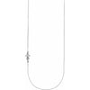 14K White Infinity-Inspired Off-Center Sideways Cross 16" Necklace      -Siddiqui Jewelers