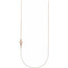 14K Rose Infinity-Inspired Off-Center Sideways Cross 16" Necklace      -Siddiqui Jewelers
