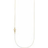 14K Yellow Infinity-Inspired Off-Center Sideways Cross 16" Necklace      -Siddiqui Jewelers