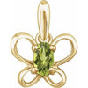 14K Yellow 4x3 mm Oval August Youth Butterfly Birthstone Pendant - Siddiqui Jewelers