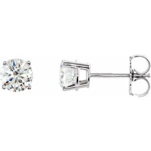 Sterling Silver 5 mm Imitation White Cubic Zirconia Stud Earrings Siddiqui Jewelers