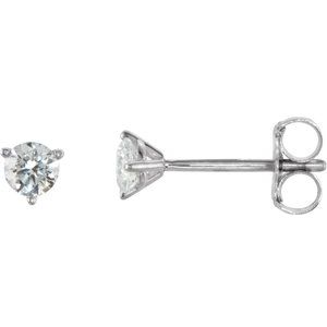 14K White 1/4 CTW Natural Diamond Stud Earrings Siddiqui Jewelers