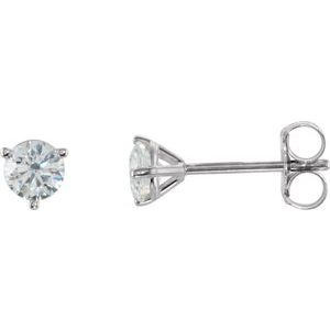 18K White 1/2 CTW Natural Diamond Stud Earrings Siddiqui Jewelers
