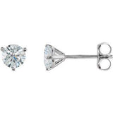 18K White 3/4 CTW Natural Diamond Stud Earrings Siddiqui Jewelers