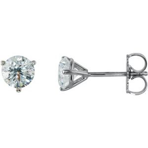 18K White 1 CTW Natural Diamond Stud Earrings Siddiqui Jewelers