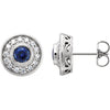 14K White 5 mm Round 1/4 CTW Diamond Semi-Set Halo-Style Earrings - Siddiqui Jewelers