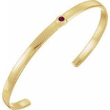 14K Yellow Ruby Cuff 6" Bracelet - Siddiqui Jewelers
