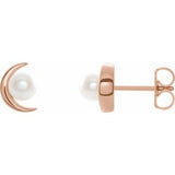 14K Rose Cultured Freshwater Pearl Earrings Siddiqui Jewelers