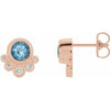 14K Rose Aquamarine & 1/8 CTW Diamond Earrings - Siddiqui Jewelers