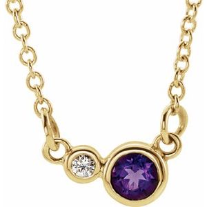 14K Yellow Amethyst & .02 CTW Diamond 18" Necklace - Siddiqui Jewelers