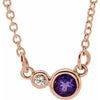 14K Rose Amethyst & .02 CTW Diamond 18" Necklace - Siddiqui Jewelers