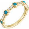 14K Yellow Cabochon Turquoise & 1/5 CTW Diamond Ring - Siddiqui Jewelers