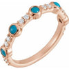 14K Rose Cabochon Turquoise & 1/5 CTW Diamond Ring - Siddiqui Jewelers