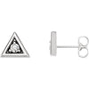 Sterling Silver 1/8 CTW Diamond Triangle Earrings - Siddiqui Jewelers