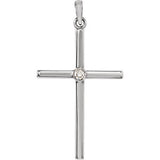 14K White Diamond Cross 30.6x16.6 mm Pendant - Siddiqui Jewelers