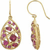 14K Yellow Rhodolite Garnet Nest Design Earrings - Siddiqui Jewelers