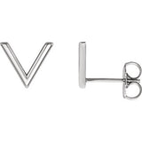 Sterling Silver "V" Earrings - Siddiqui Jewelers