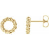 14K Yellow 9.4 mm Circle Rope Earrings - Siddiqui Jewelers