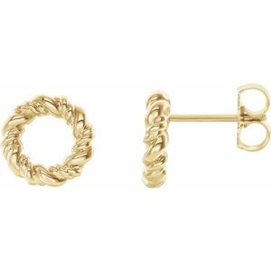14K Yellow 9.4 mm Circle Rope Earrings - Siddiqui Jewelers