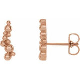 14K Rose Beaded Ear Climbers - Siddiqui Jewelers