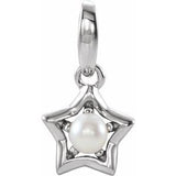 Sterling Silver 3 mm Round June Youth Star Birthstone Pendant - Siddiqui Jewelers