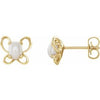 14K Yellow 4x3 mm Oval June Youth Butterfly Birthstone Earrings - Siddiqui Jewelers