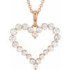 14K Rose 1 CTW Diamond Heart 18" Necklace - Siddiqui Jewelers