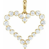 14K Yellow 1 CTW Diamond Heart Pendant - Siddiqui Jewelers