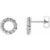 14K White 9.4 mm Circle Rope Earrings - Siddiqui Jewelers