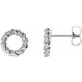 Sterling Silver 9.4 mm Circle Rope Earrings - Siddiqui Jewelers