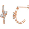 14K Rose 5/8 CTW Diamond Two-Stone Earrings - Siddiqui Jewelers