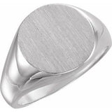 Sterling Silver 15 mm Round Signet Ring - Siddiqui Jewelers