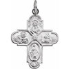 14K White 24.5x21.5 mm Four-Way Cross Medal - Siddiqui Jewelers