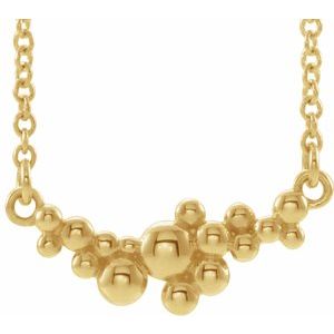 14K Yellow Scattered Bead 18" Necklace - Siddiqui Jewelers