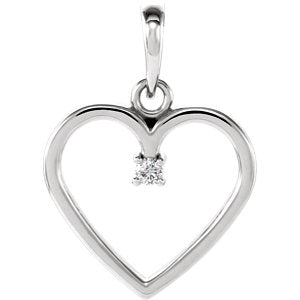 Sterling Silver .025 CTW Diamond Heart Pendant - Siddiqui Jewelers
