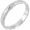 14K White 3 mm Design-Engraved Milgrain Band Size 10 - Siddiqui Jewelers