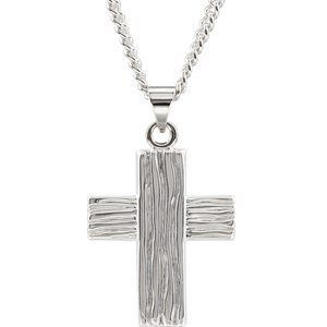 Sterling Silver 13x10 mm The Rugged Cross® 18" Necklace - Siddiqui Jewelers