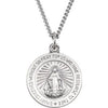 Sterling Silver 18 mm Miraculous Medal with 18" Curb Chain - Siddiqui Jewelers