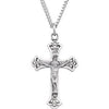 Sterling Silver 32x22 mm Crucifix 24" Necklace - Siddiqui Jewelers