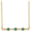 14K Yellow Turquoise & 1/8 CTW Diamond Bar 18" Necklace - Siddiqui Jewelers