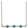 14K White Turquoise & 1/8 CTW Diamond Bar 16" Necklace - Siddiqui Jewelers